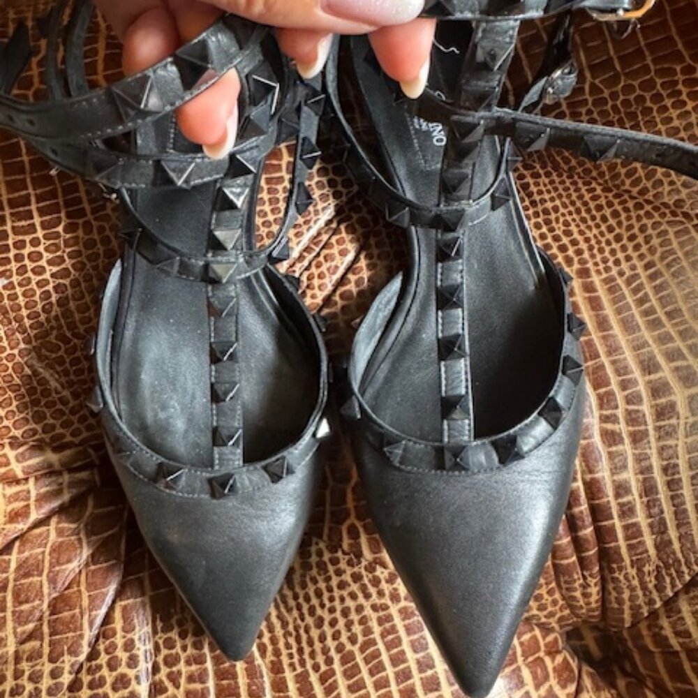 Valentino Rockstud Kitten Heel Shoes